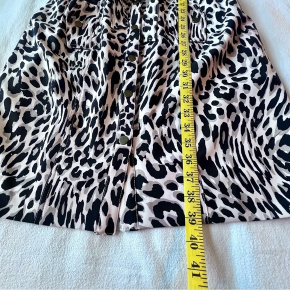 Calvin Klein Animal Print Sleeveless Belted Snap Front Dress Women’s Size 12 - Picture 9 of 13